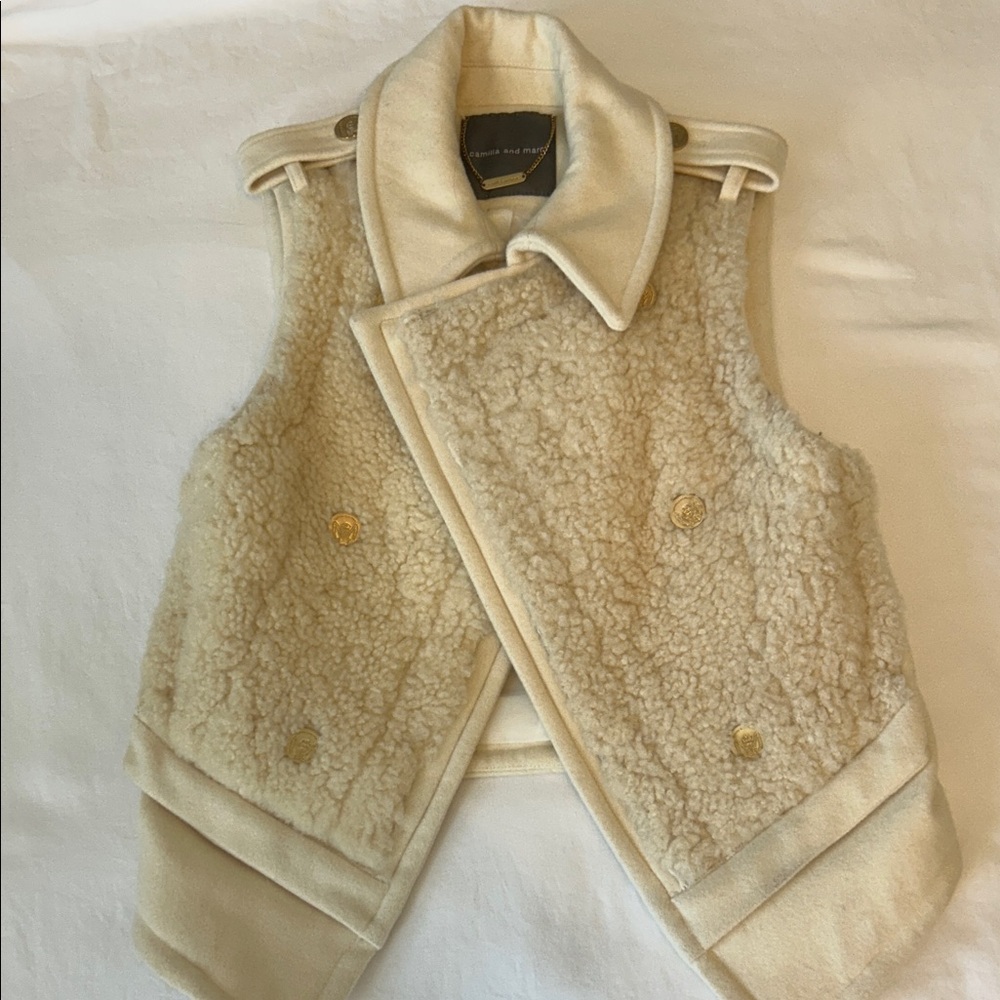 Camilla & Marc Wool Cashmere Shearling Teddy Vest *Gorgeous* looks Lux++
